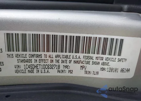 2013 Dodge Durango Citadel из США, поврежденный, VIN 1C4SDHET1DC632718